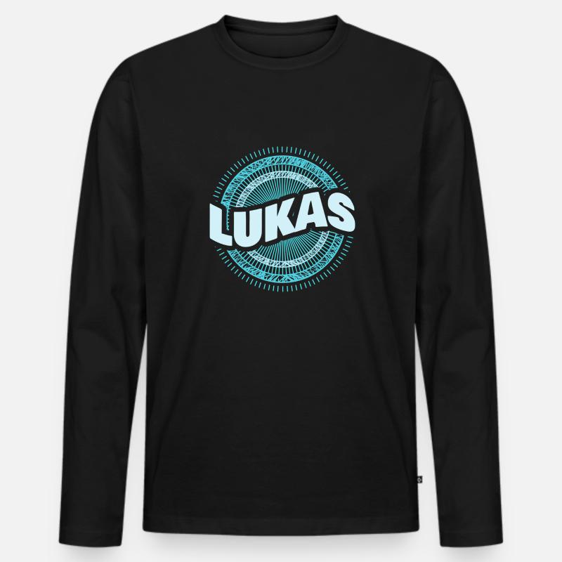 Lukas - Männer Premium Bio Langarmshirt - Schwarz