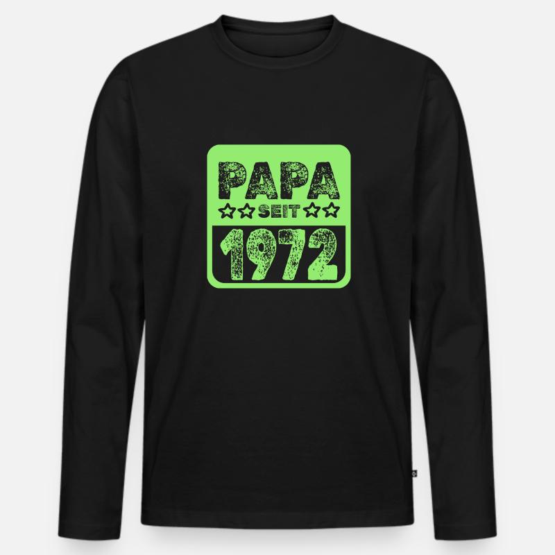 1972 - Männer Premium Bio Langarmshirt - Schwarz