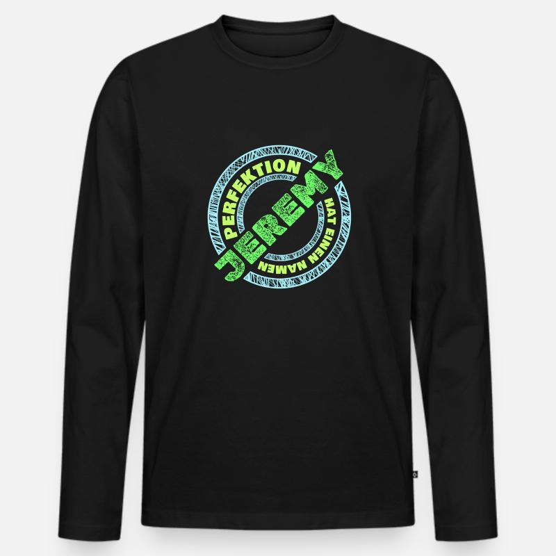 Jeremy - Männer Premium Bio Langarmshirt - Schwarz