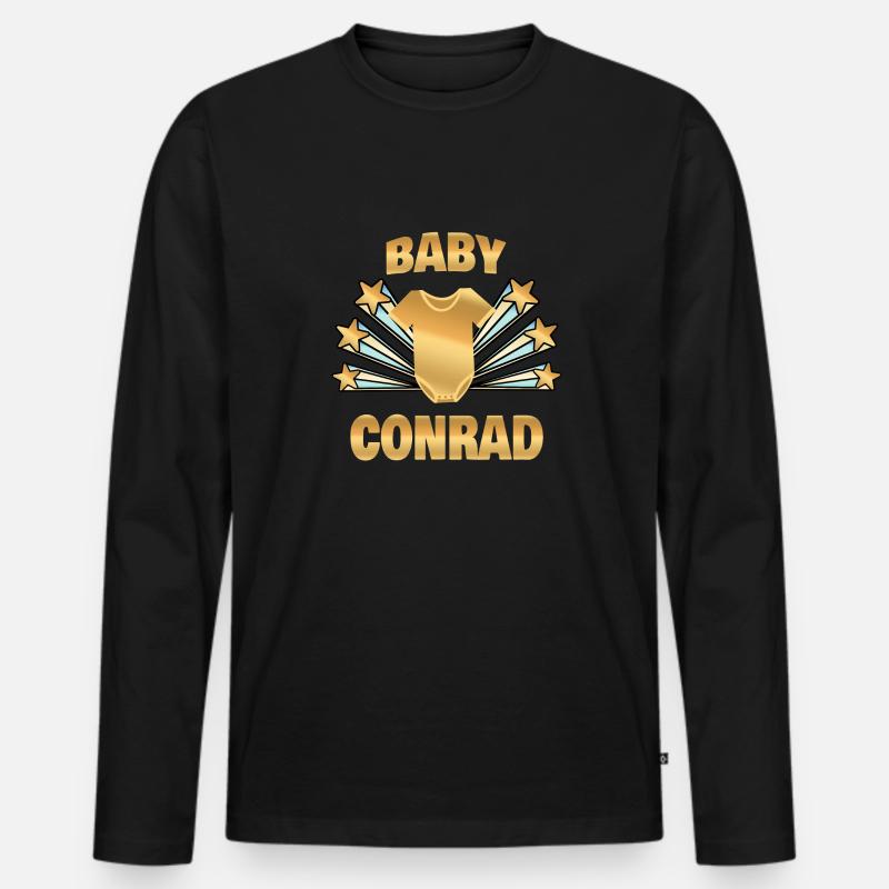 Geburt Conrad - Männer Premium Bio Langarmshirt - Schwarz