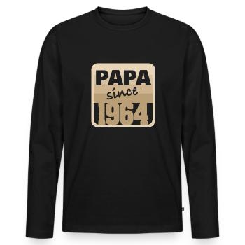 Charrette à bras 1964 - T-shirt manches longues Premium bio Homme - noir - Devant - Nico (187cm)