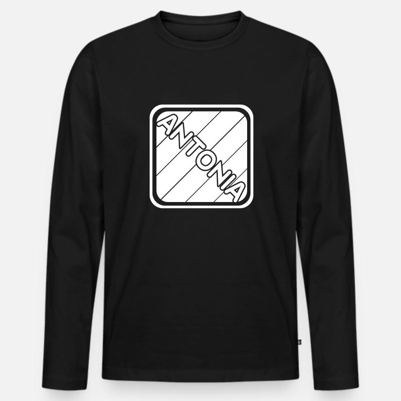 Antonia - Männer Premium Bio Langarmshirt - Schwarz