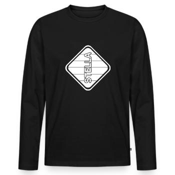 Geschenk für Stella - Männer Premium Bio Langarmshirt - Schwarz - Vorne - Nico (187cm)