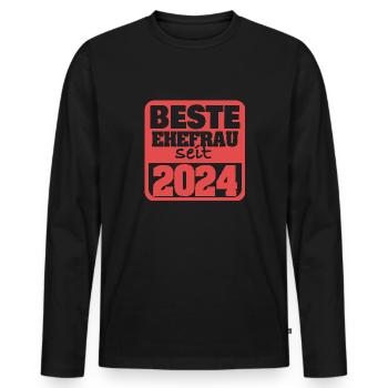 Ehe 2024 - Männer Premium Bio Langarmshirt - Schwarz - Vorne - Nico (187cm)