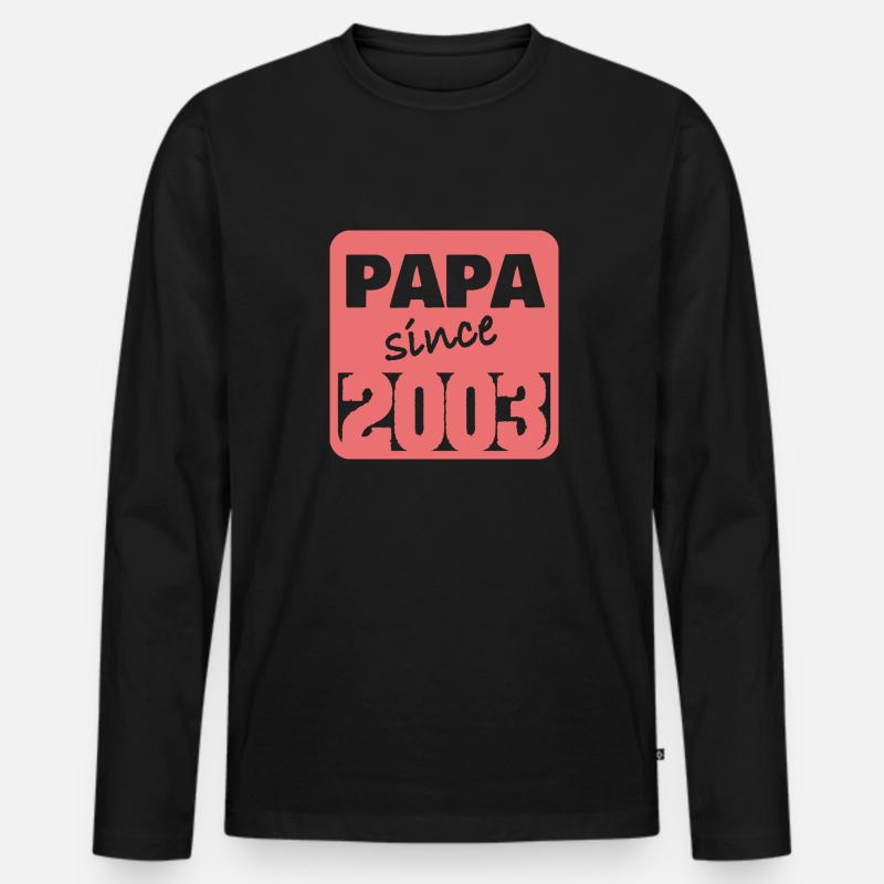 Vater 2003 - Männer Premium Bio Langarmshirt - Schwarz