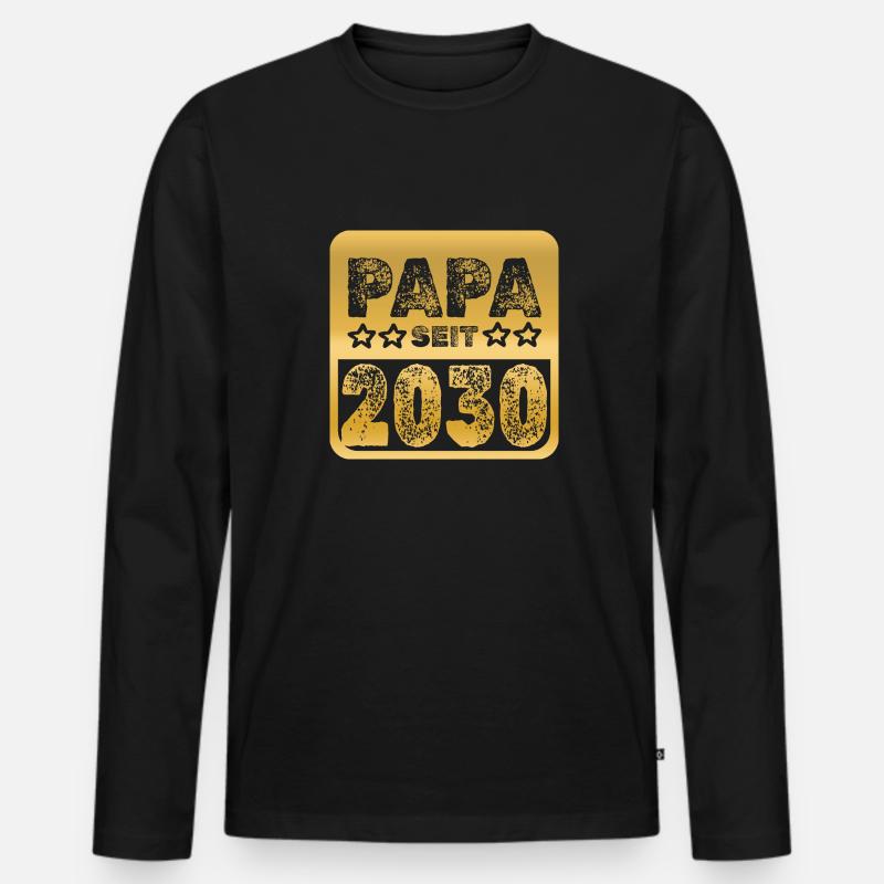 2030 - Männer Premium Bio Langarmshirt - Schwarz
