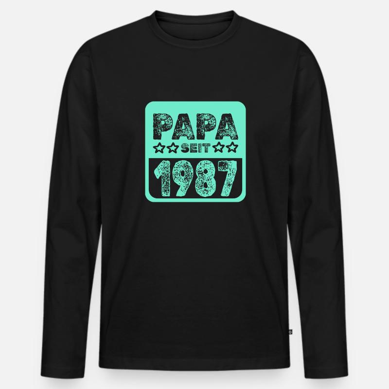 seit 1987 - Männer Premium Bio Langarmshirt - Schwarz