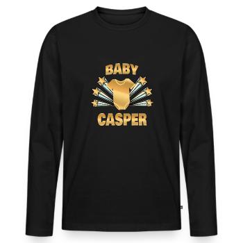 Gift for Casper - Men's Premium Organic Long Sleeve Shirt - black - Front - Nico (187cm)