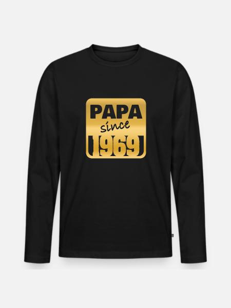 1969 - Männer Premium Bio Langarmshirt - Schwarz