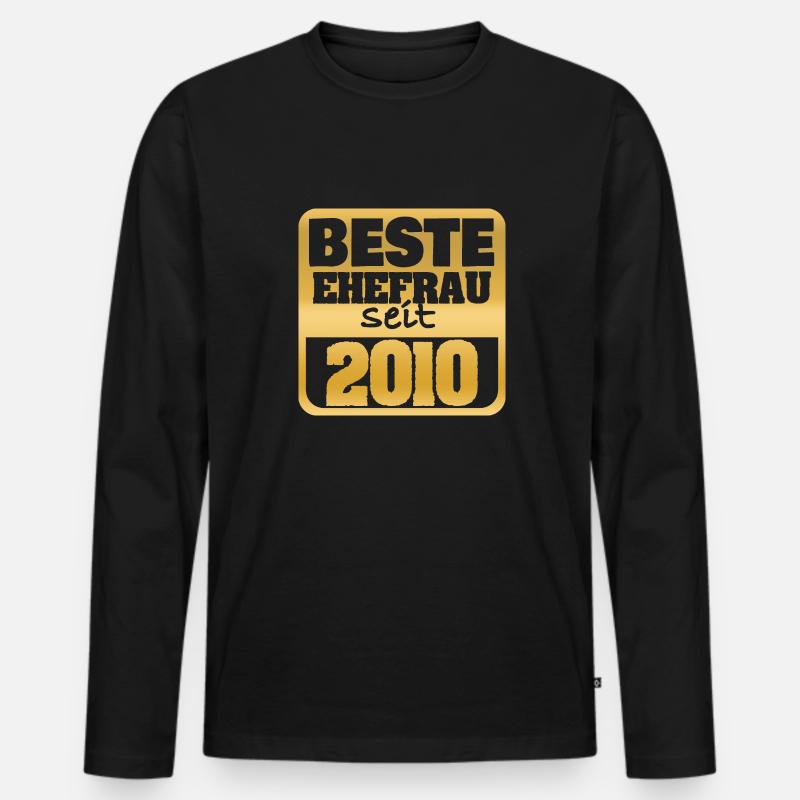 2010 - Männer Premium Bio Langarmshirt - Schwarz