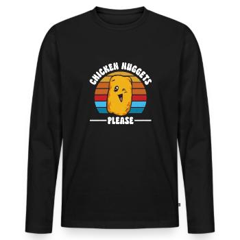 Chicken Nugget Lover Chicken Nuggets - Men's Premium Organic Long Sleeve Shirt - black - Front - Nico (187cm)