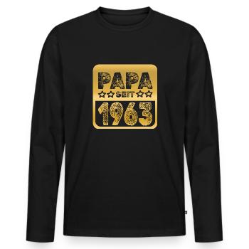 since 1963 - Men's Premium Organic Long Sleeve Shirt - black - Front - Nico (187cm)