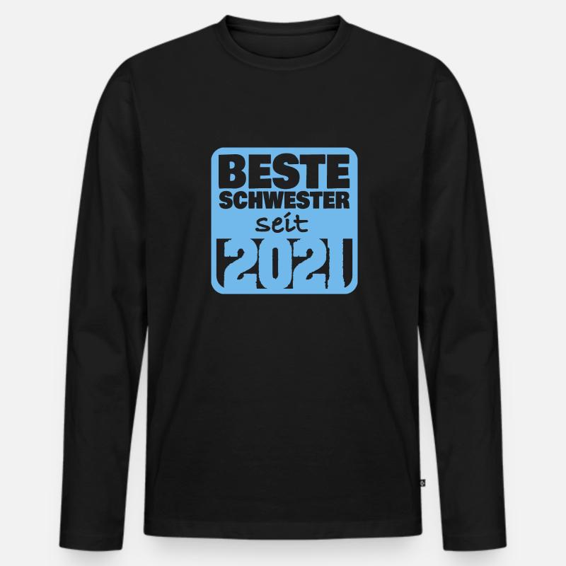 Schwesterchen 2021 - Männer Premium Bio Langarmshirt - Schwarz