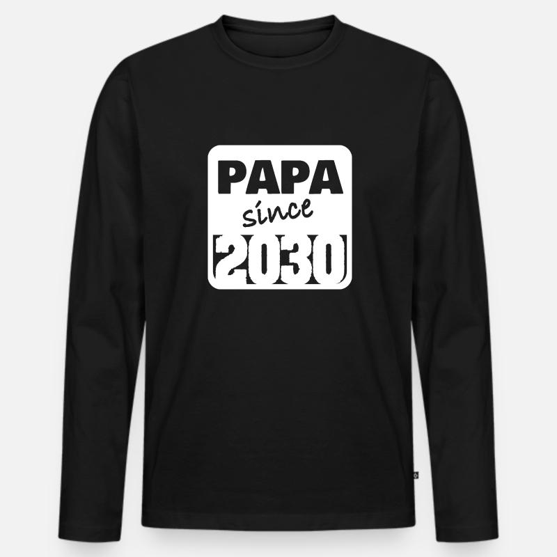 Vater 2030 - Männer Premium Bio Langarmshirt - Schwarz