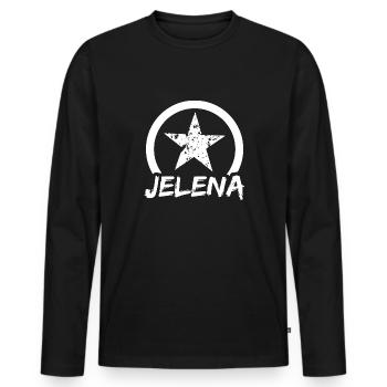 First name Jelena - Men's Premium Organic Long Sleeve Shirt - black - Front - Nico (187cm)