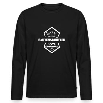 Gift for building protectors - Men's Premium Organic Long Sleeve Shirt - black - Front - Nico (187cm)
