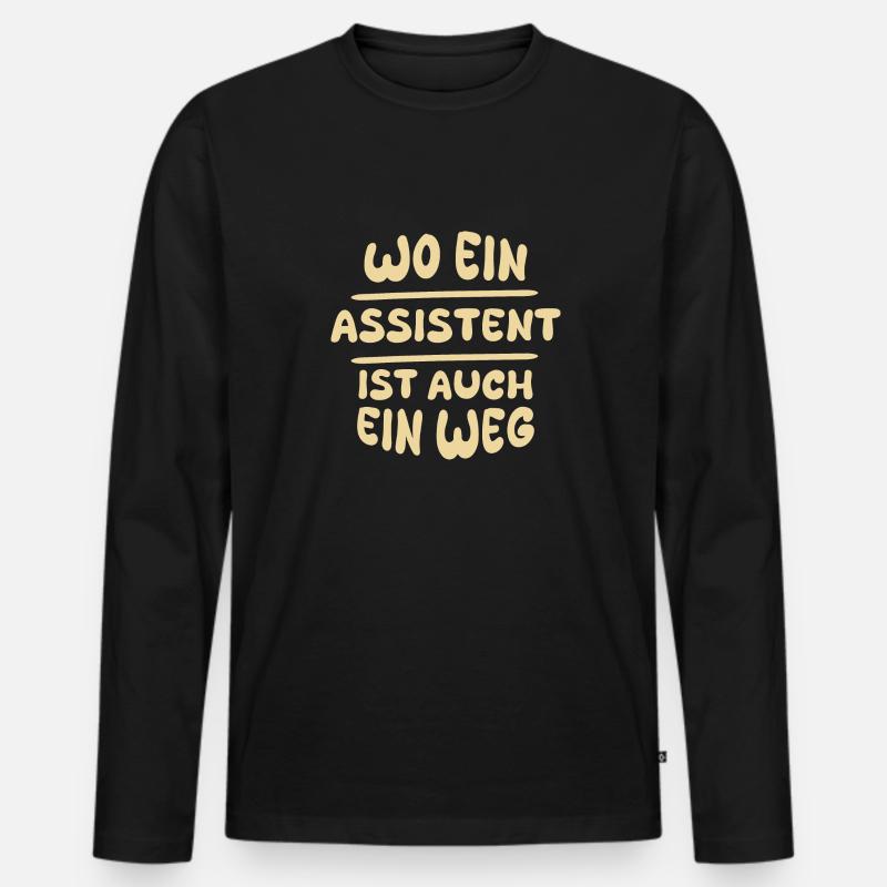 Assistent Assistent - Männer Premium Bio Langarmshirt - Schwarz
