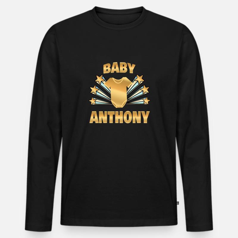 Anthony - Männer Premium Bio Langarmshirt - Schwarz