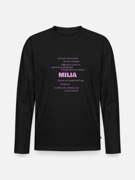 Milia - Men's Premium Organic Long Sleeve Shirt - black