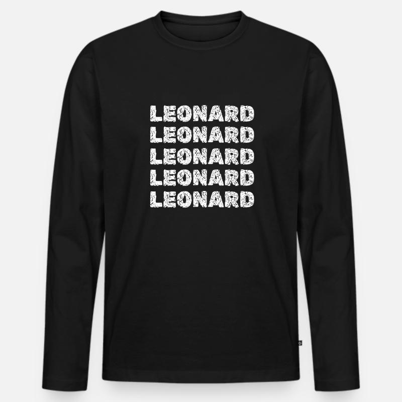 Leonard - Männer Premium Bio Langarmshirt - Schwarz