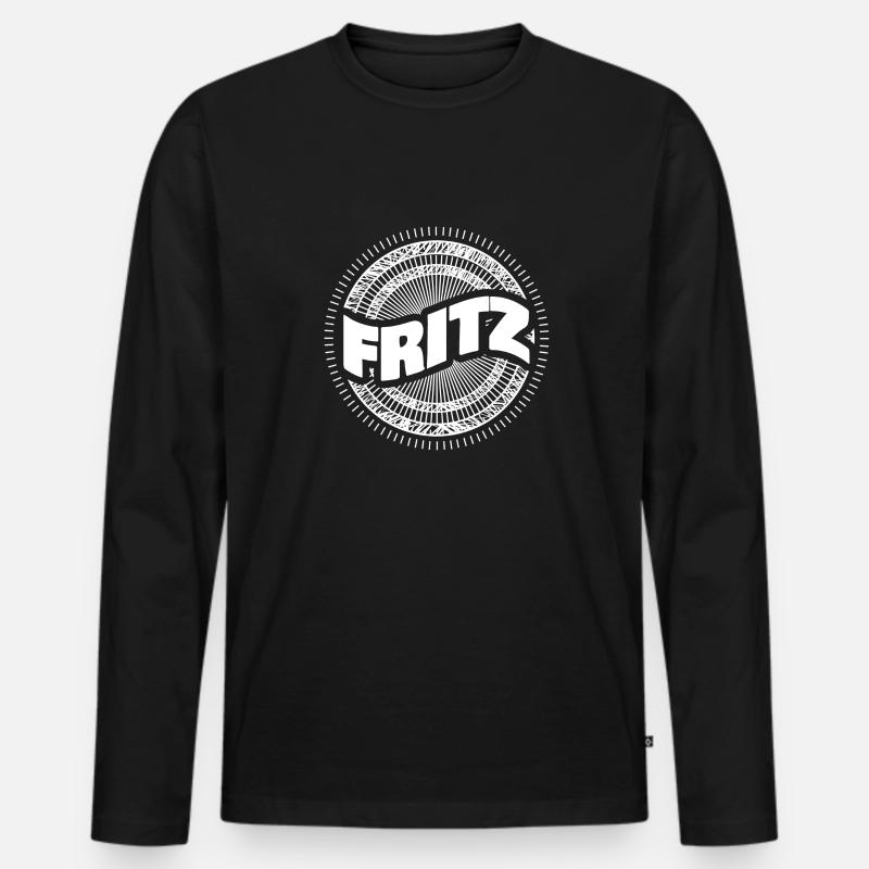 Geschenkidee Fritz - Männer Premium Bio Langarmshirt - Schwarz