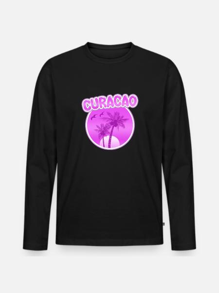 Geschenk für Curacao - Männer Premium Bio Langarmshirt - Schwarz