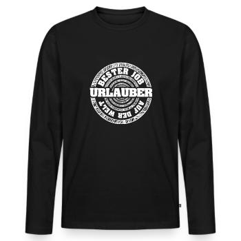 Cadeau pour les vacanciers - T-shirt manches longues Premium bio Homme - noir - Devant - Nico (187cm)