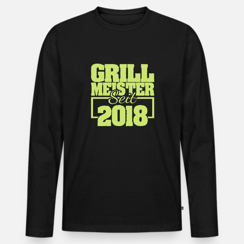 2018 - Männer Premium Bio Langarmshirt - Schwarz
