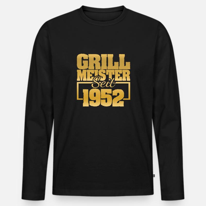 1952 - Männer Premium Bio Langarmshirt - Schwarz