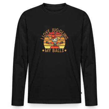 J’aime jongler avec les balles Idée cadeau artiste de cirque - T-shirt manches longues Premium bio Homme - noir - Devant - Nico (187cm)
