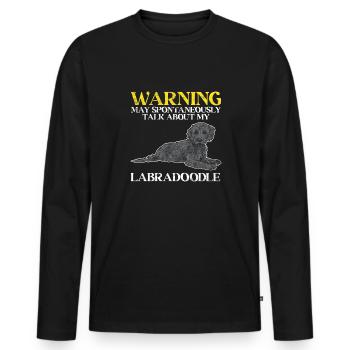 Labradoodle Dog - Men's Premium Organic Long Sleeve Shirt - black - Front - Nico (187cm)