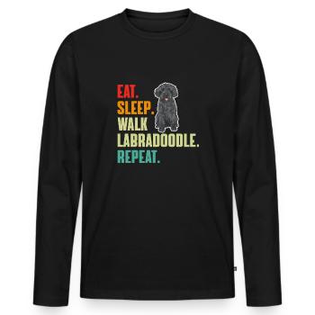 Labradoodle Dog - Men's Premium Organic Long Sleeve Shirt - black - Front - Nico (187cm)
