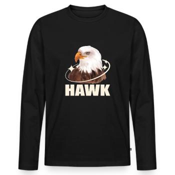 Hawk - Men's Premium Organic Long Sleeve Shirt - black - Front - Nico (187cm)