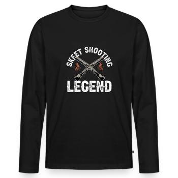 Trapschießen Skeet Tontaubenschießen - Männer Premium Bio Langarmshirt - Schwarz - Vorne - Nico (187cm)