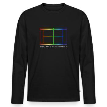 Tennis Match ball Tennis court Tennis court - Men's Premium Organic Long Sleeve Shirt - black - Front - Nico (187cm)