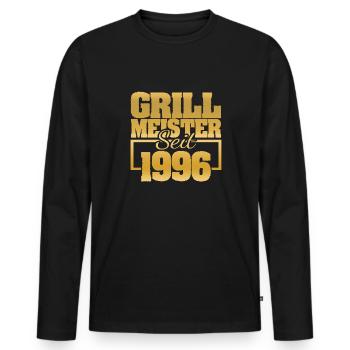 Jahr 1996 - Männer Premium Bio Langarmshirt - Schwarz - Vorne - Nico (187cm)