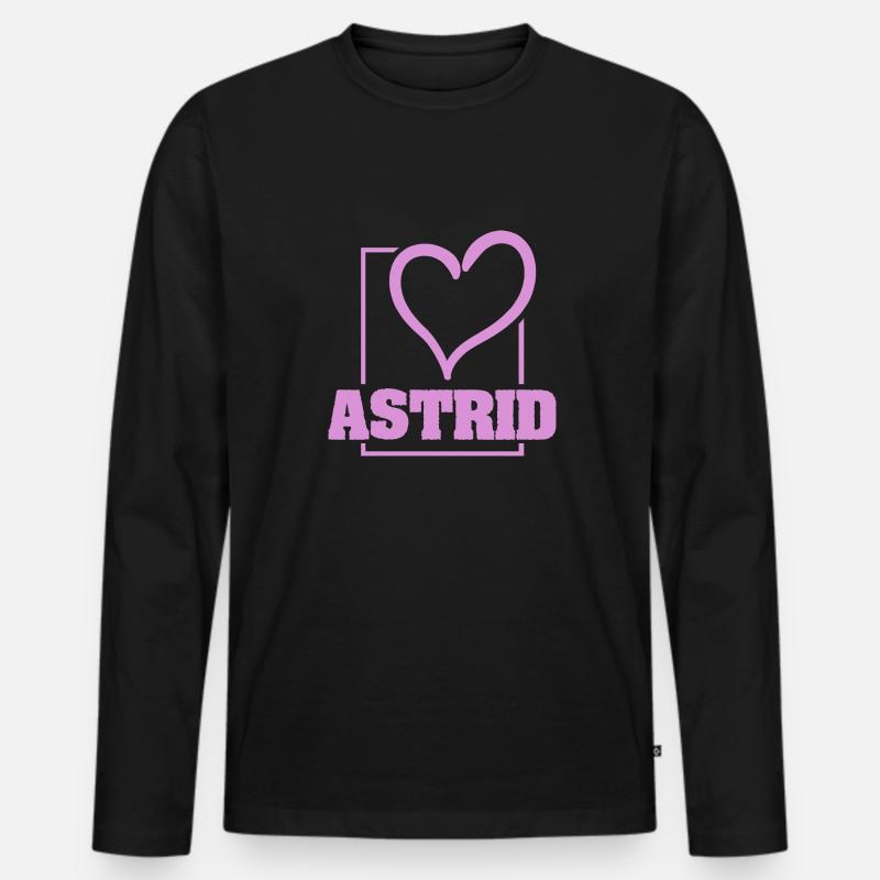 Astrid als Bachelorette - Männer Premium Bio Langarmshirt - Schwarz
