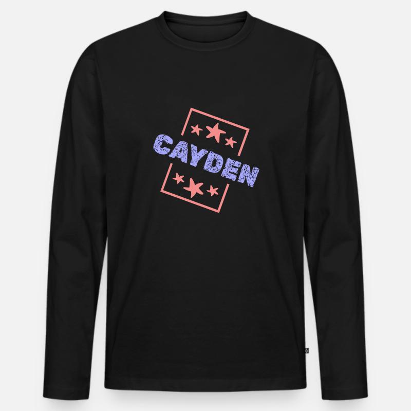 Cayden Cayden - Männer Premium Bio Langarmshirt - Schwarz