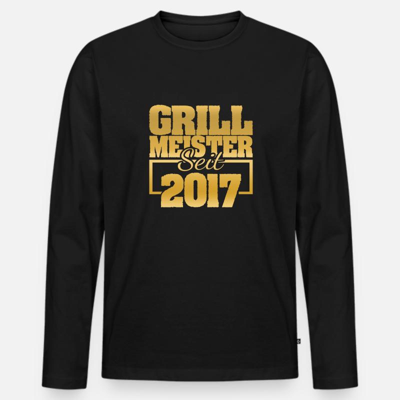 Grillfleisch 2017 - Männer Premium Bio Langarmshirt - Schwarz