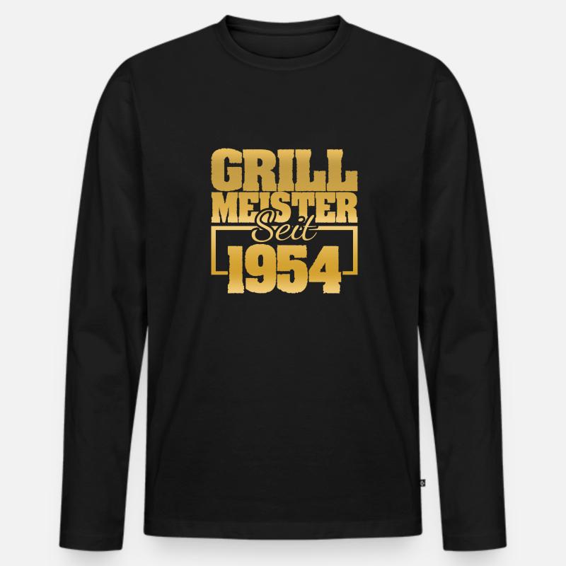 Grillfleisch 1954 - Männer Premium Bio Langarmshirt - Schwarz