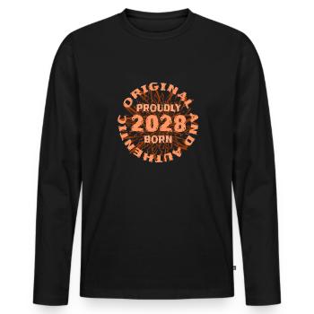 Original 2028 - Men's Premium Organic Long Sleeve Shirt - black - Front - Nico (187cm)