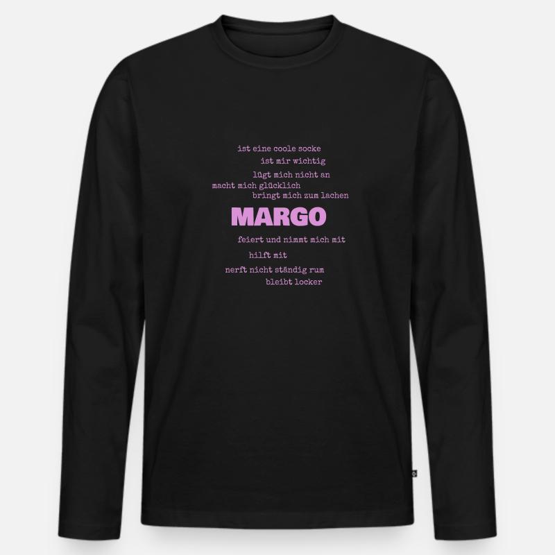 Margo - Männer Premium Bio Langarmshirt - Schwarz