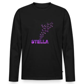 Spaßig Stella - Männer Premium Bio Langarmshirt - Schwarz - Vorne - Nico (187cm)