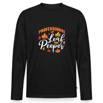 Professional Leaf Peeper Fall Leaves Collecting - Männer Premium Bio Langarmshirt - Schwarz - Vorne - Nico (187cm)