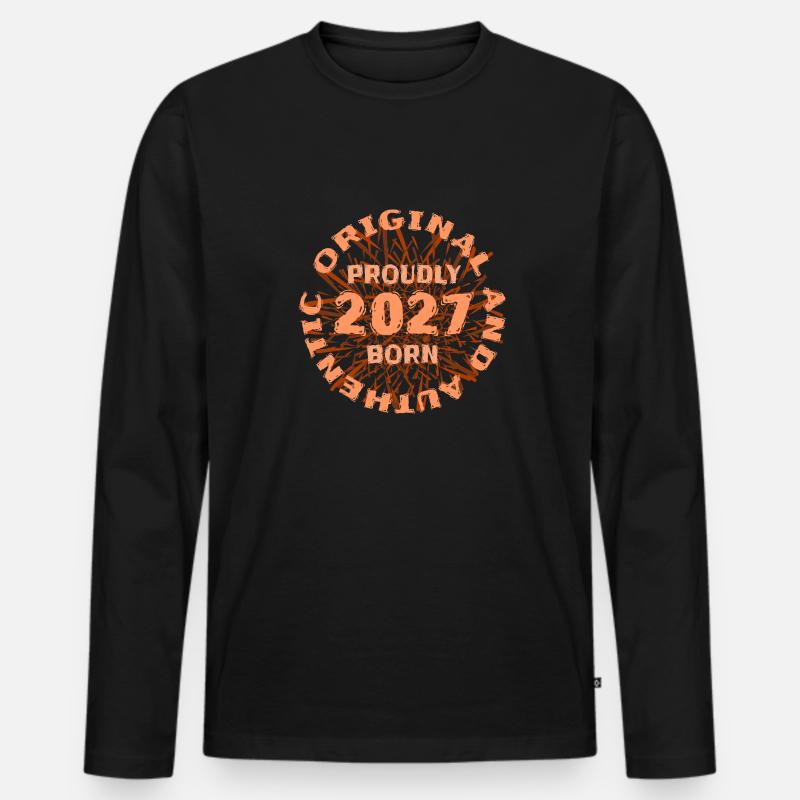 2027 - Männer Premium Bio Langarmshirt - Schwarz