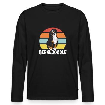 Bernedoodle Dog - Men's Premium Organic Long Sleeve Shirt - black - Front - Nico (187cm)