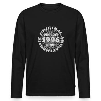 1996 - Men's Premium Organic Long Sleeve Shirt - black - Front - Nico (187cm)
