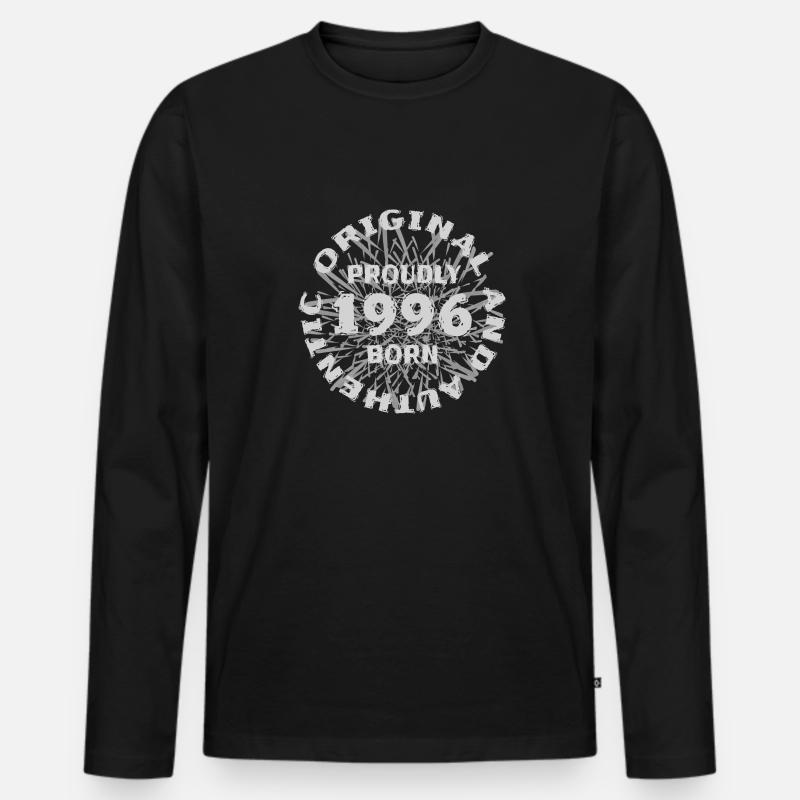 1996 - Männer Premium Bio Langarmshirt - Schwarz