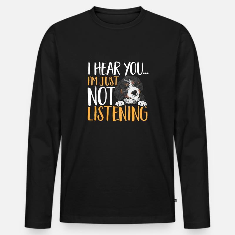Bernedoodle Hund - Männer Premium Bio Langarmshirt - Schwarz