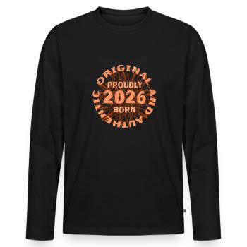 Percent 2026 - Men's Premium Organic Long Sleeve Shirt - black - Front - Nico (187cm)